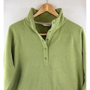 Stio Sweater Womens Green 1/4 Zip Snaps Pullover Fleece, Sz Medium M EUC